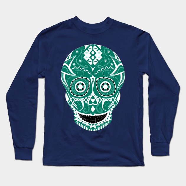 greenlight skull mask ecopop Long Sleeve T-Shirt by jorge_lebeau